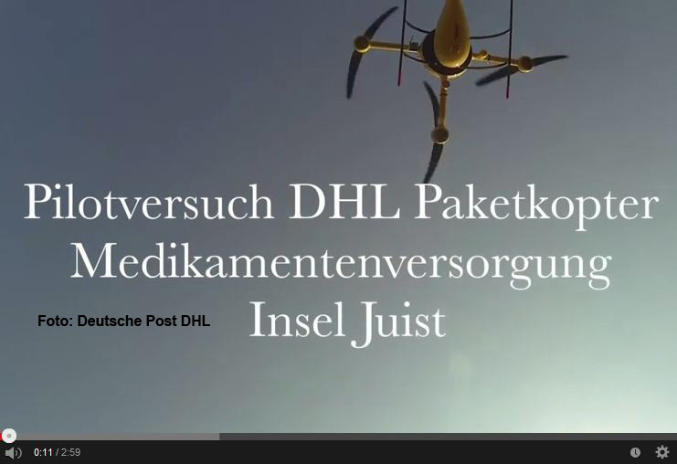 Medikamentenversorgung der Insel Juist per Paketkopter / Drohne