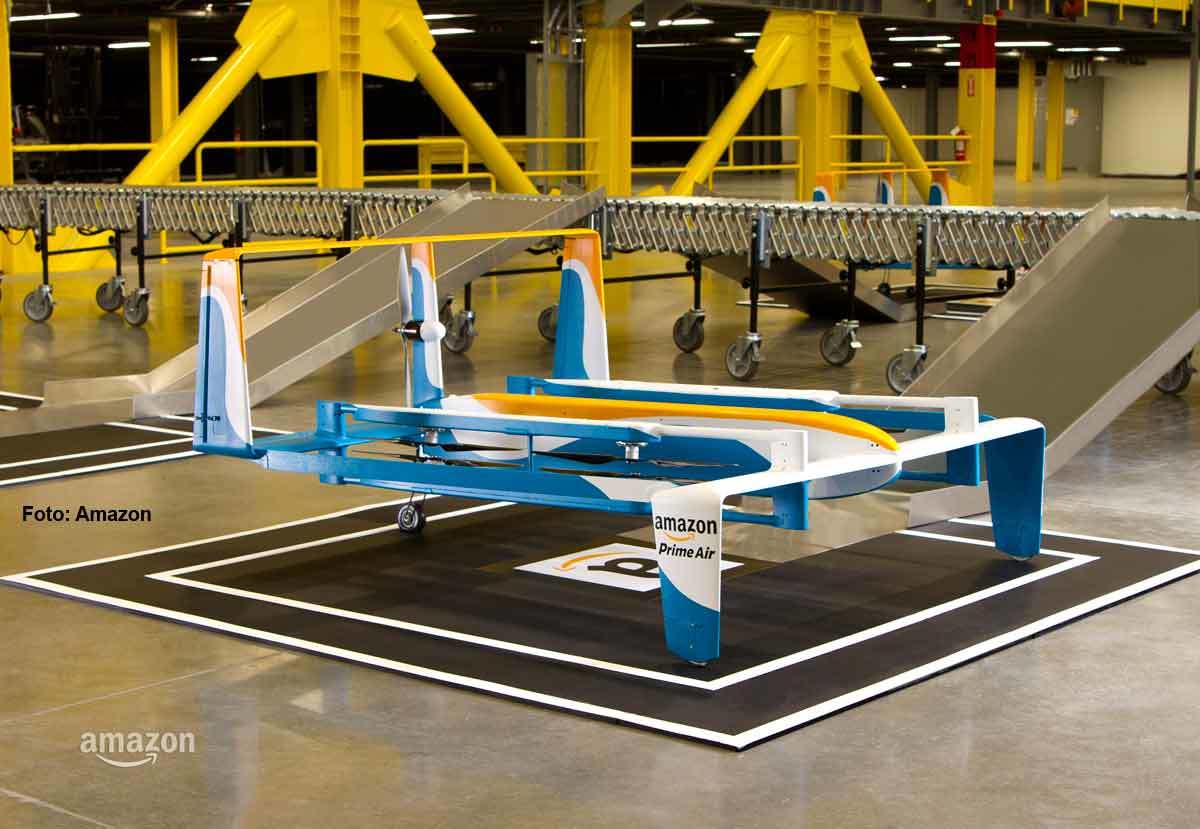 Amazon-Drohne - Amazon Prime Air liefert Pakete und Waren autonom zum Besteller nach Hause