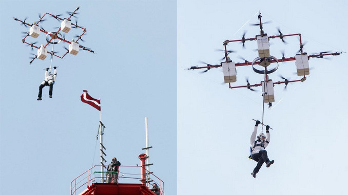 Drone-Jumping - Skydiving von einer Drohne aus